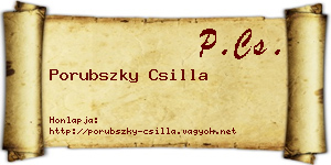 Porubszky Csilla névjegykártya