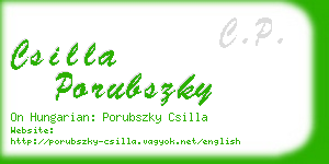 csilla porubszky business card